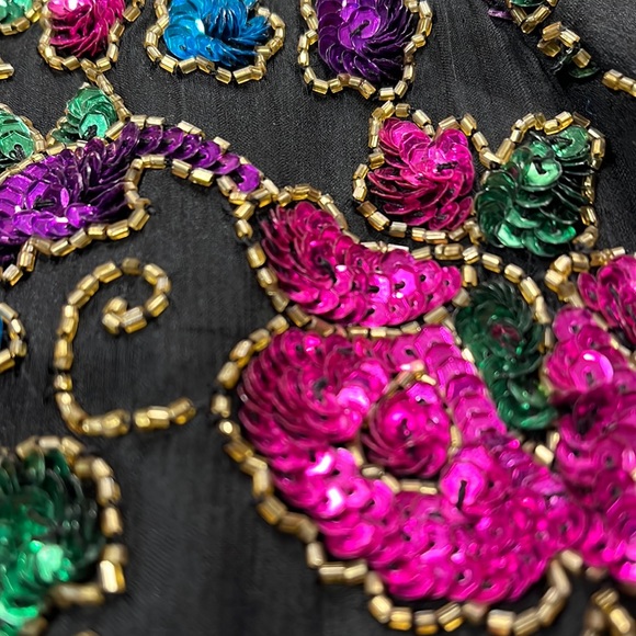 Stenay 100% Silk and Sequined Vintage Blouse - Picture 4 of 6
